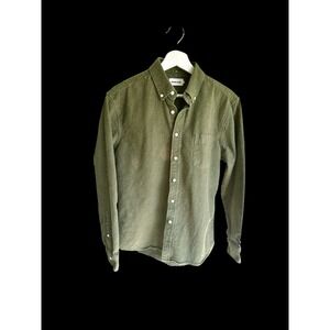 Taylor Stitch Mens Button Down Organic Cotton Wool Green Shirt Sz 42 *Flaws
